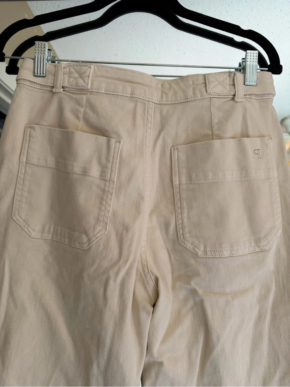 Pilcro Wide Leg Jeans in Light Cream